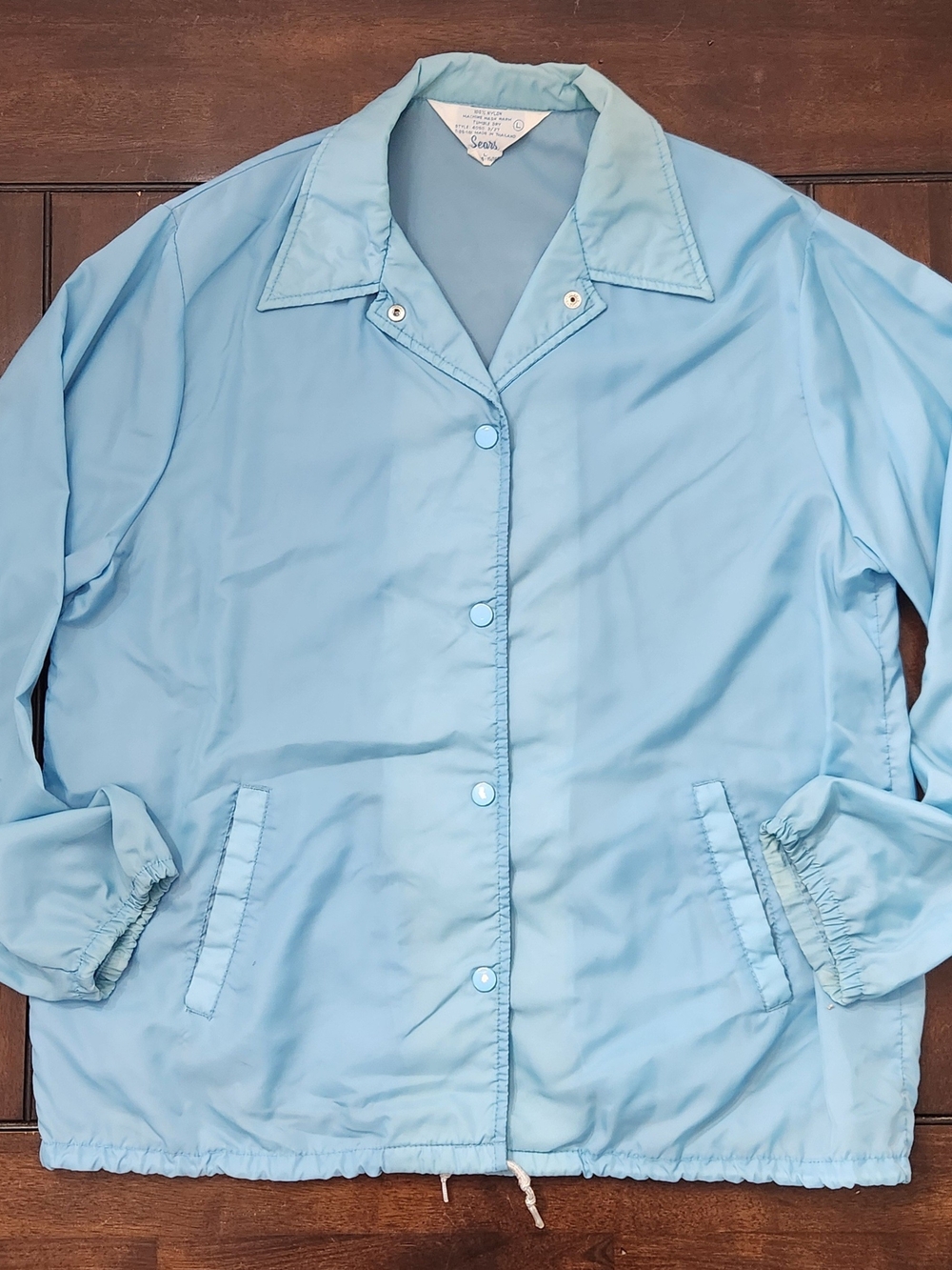 Sears Light Blue Nylon Coach Jacket